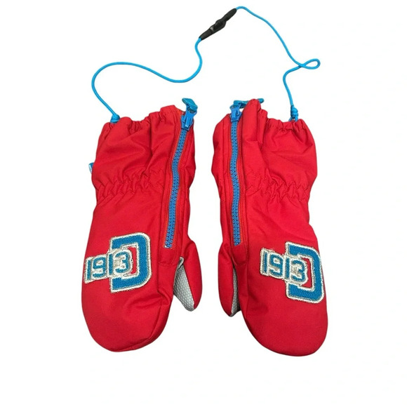 Didriksons 1913 Red Waterproof Winter Mittens Toddler Kids 2/4 Years - Picture 1 of 6